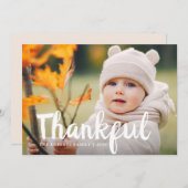 おもしろいスクリプト感謝祭の写真カード シーズンカード (正面/裏面)