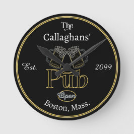 おもしろいスクリプト文字パブビアーズウォールクロック ラウンド壁時計