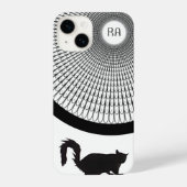 おもしろいスクリプト白黒モノグラム猫 iPhoneケース (裏面)
