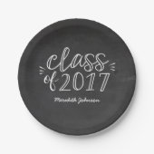 おもしろいスクリプト編集可能なカラーの卒業プレート ペーパープレート (正面)