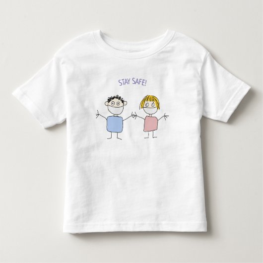 おもしろいスケッチ人顔マスク幼児トップを着て トドラーTシャツ (正面)