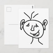 おもしろいスケッチ顔 ポストカード (正面/裏面)