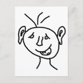 おもしろいスケッチ顔 ポストカード (正面)