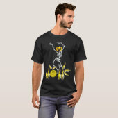 おもしろいスケルトンのハロウィンボウリングシャツ ボウリングギフト Tシャツ (正面フル)