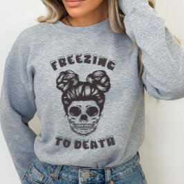 おもしろいスケルトンの死に凍えるSweatshirt Tシャツ