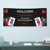 おもしろいスケルトンキングスアンドクイーンズトランプのポーカートランプ 横断幕 (トレードショー)