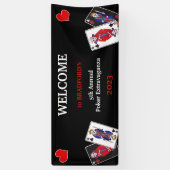 おもしろいスケルトンキングスアンドクイーンズトランプのポーカートランプ 横断幕 (縦)