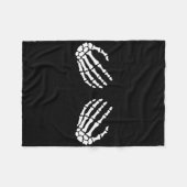 おもしろいスケルトンハンズハロウィンガールズスケルトンブラ フリースブランケット (正面(横))