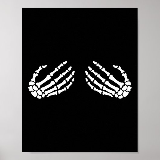 おもしろいスケルトンハンズハロウィンガールズスケルトンブラ ポスター (正面)