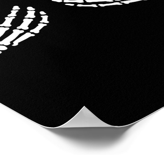 おもしろいスケルトンハンズハロウィンガールズスケルトンブラ ポスター (角)