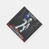 おもしろいスケルトン幽霊のよく出るディスコハローウィンパーティ スタンダードランチョンナプキン (角)