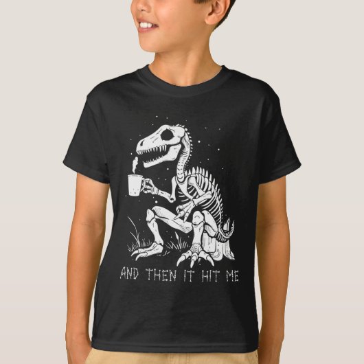おもしろいスケルトン恐竜の衣装ゴシック男性女性ハロ Tシャツ (正面)