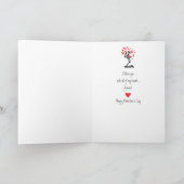 おもしろいスケルトン愛ハートバレンタインロマンチックユーモア シーズンカード (内部)