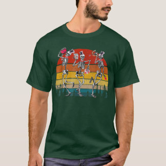 おもしろいスケルトン踊りの中で死んだがバレンティン Tシャツ
