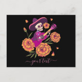 おもしろいスケルトン遊ズギターモダントレンディー文字 シーズンポストカード (正面)