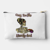 おもしろいスケルトン飲む私は文字通りデッドコーヒー アクセサリーポーチ (裏面)