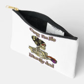 おもしろいスケルトン飲む私は文字通りデッドコーヒー アクセサリーポーチ (見開き)