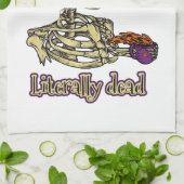 おもしろいスケルトン飲む私は文字通りデッドコーヒー キッチンタオル (折り畳み)