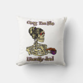 おもしろいスケルトン飲む私は文字通りデッドコーヒー クッション (正面)