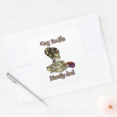 おもしろいスケルトン飲む私は文字通りデッドコーヒー スクエアシール (封筒)