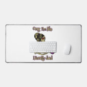 おもしろいスケルトン飲む私は文字通りデッドコーヒー デスクマット (キーボード&マウス)