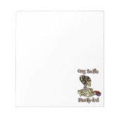 おもしろいスケルトン飲む私は文字通りデッドコーヒー ノートパッド (正面)