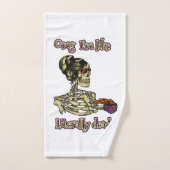 おもしろいスケルトン飲む私は文字通りデッドコーヒー バスタオルセット (ハンドタオル)