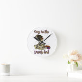 おもしろいスケルトン飲む私は文字通りデッドコーヒー ラウンド壁時計 (ホーム)