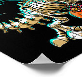 おもしろいスケルトンTRexハロウィーンボーイズDinoキッズ化石 ポスター (角)