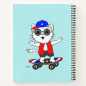 おもしろいスケーター猫 ノートブック (裏面)