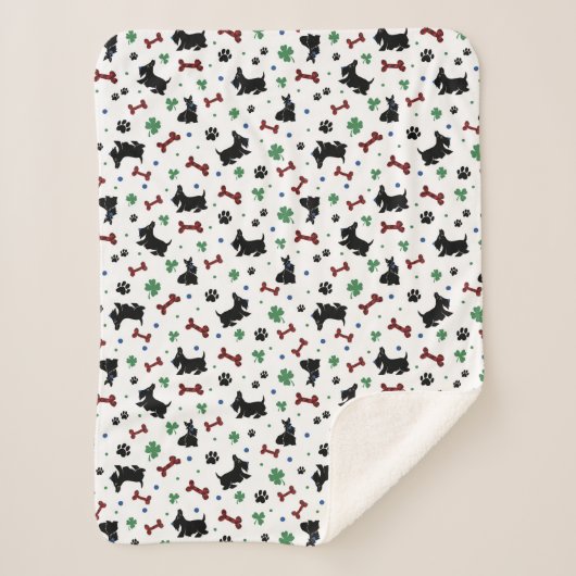 おもしろいスコッツシャムロック可愛カラフルい シェルパブランケット (正面)