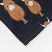 おもしろいスコティッシュハイランドカウグ フリースブランケット (角)