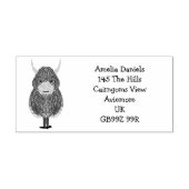 おもしろいスコティッシュハイランドカウズ差出人住所 ラバースタンプ (インプリント)