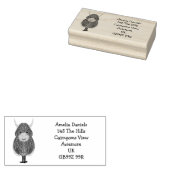 おもしろいスコティッシュハイランドカウズ差出人住所 ラバースタンプ (押印)