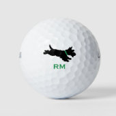 おもしろいスコティモノグラムのドグリカスタムーン ゴルフボール (正面)