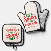 おもしろいスサバー&ジンガー祝ブレッドクリスマス 鍋つかみ&鍋敷きセット (正面/裏面)