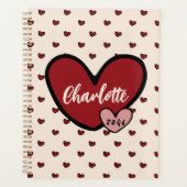 おもしろいスタイリスト甘いハートパターン文房具ギフト プランナー手帳 (正面)