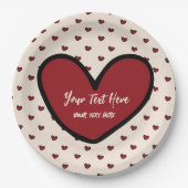 おもしろいスタイリスト甘いハートパーティー供給テンプレート ペーパープレート (正面)