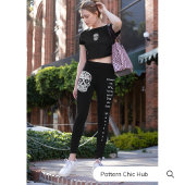 おもしろいスタイリッシュエクササイズトレーニングウィメンヨガスカル レギンス