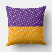 おもしろいスタイリッシュドット王室の紫イエローカラーブロック クッション (裏面)