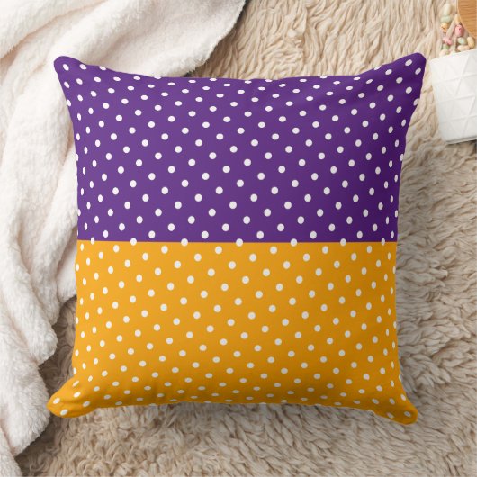 おもしろいスタイリッシュドット王室の紫イエローカラーブロック クッション (ブランケット)