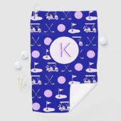 おもしろいスタイリッシュピンクゴルフデザインおよびカスタムモノグラム ゴルフタオル (インサイチュ)