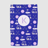 おもしろいスタイリッシュピンクゴルフデザインおよびカスタムモノグラム ゴルフタオル (正面)