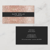 おもしろいスタイリッシュフェイクバラ金ゴールドシークインブラックストライプの 名刺 (正面/裏面)