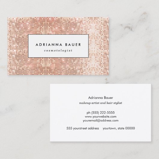 おもしろいスタイリッシュフェイク銅シークインパターン美しいスパ 名刺 (正面/裏面)