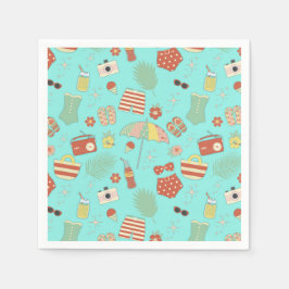 おもしろいスタイリッシュレトロヴィンテージ夏ビーチ水着 スタンダードカクテルナプキン