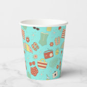 おもしろいスタイリッシュレトロヴィンテージ夏ビーチ水着 紙コップ (裏面)