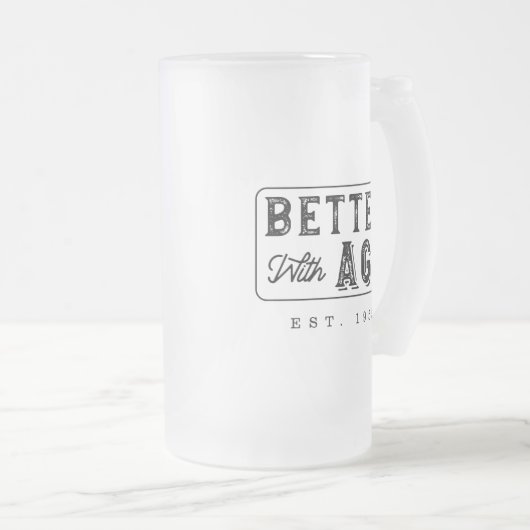 おもしろいスタイリッシュヴィンテージの誕生日が年とともに向上 フロストグラスビールジョッキ (正面右)