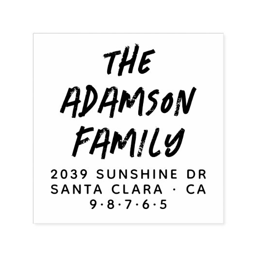 おもしろいスタイリッシュ手書き名のモダン差出人住所 セルフインキングスタンプ (デザイン)