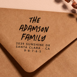 おもしろいスタイリッシュ手書き名のモダン差出人住所 セルフインキングスタンプ